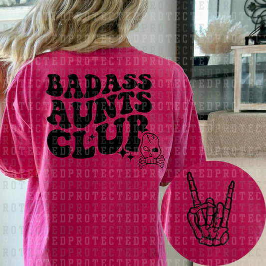 Bad Ass Aunts Club Skull & Hand (Front & Back)