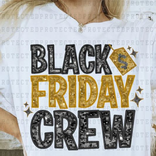 Faux Sequin Black Friday Crew