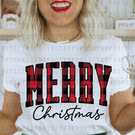 Merry Christmas - Red & Black Check